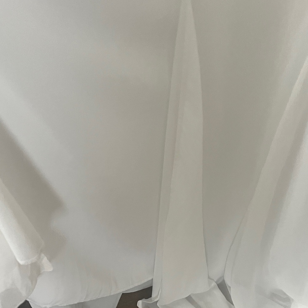 NWOT Elegant White One-Shoulder Gown with mesh sleeve, lined, XXL beautiful! - Picture 6 of 7